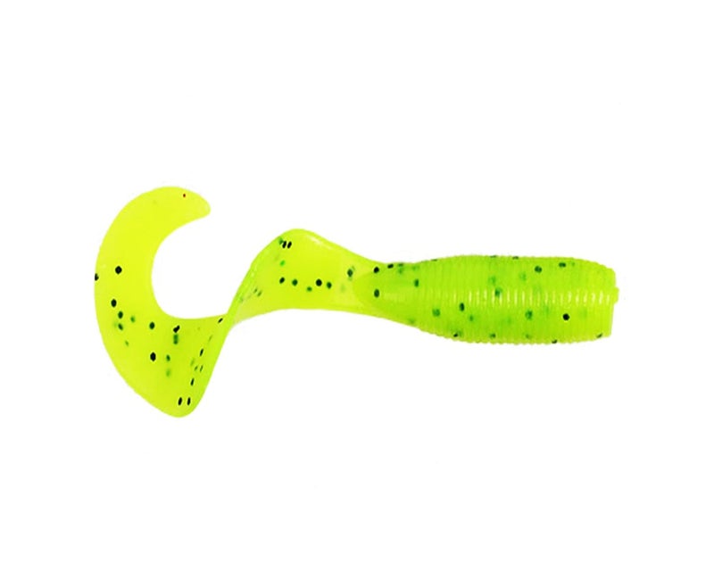 Yamamoto 5" Super GRUB Chartreuse W/Large Black Flake (20 Pack) - Image 3